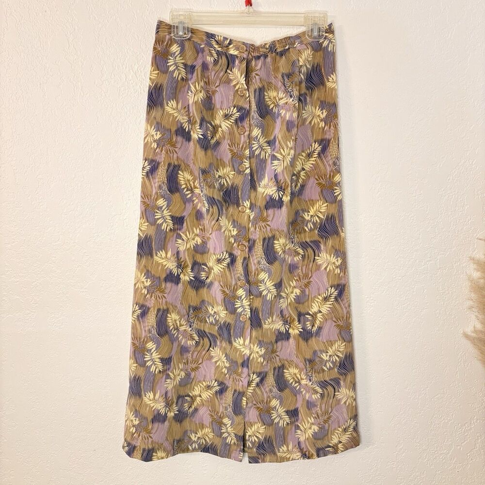NWT Sag Harbor Womens Tropical Print Abstract Skirt Button Down Sz Small
